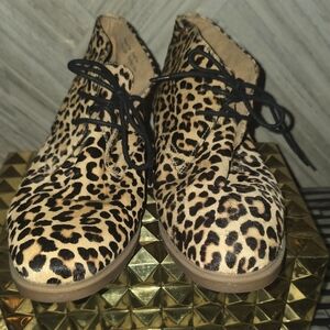 Hush Puppies Genuine Calf Hair Desert Boots – Leopard Print